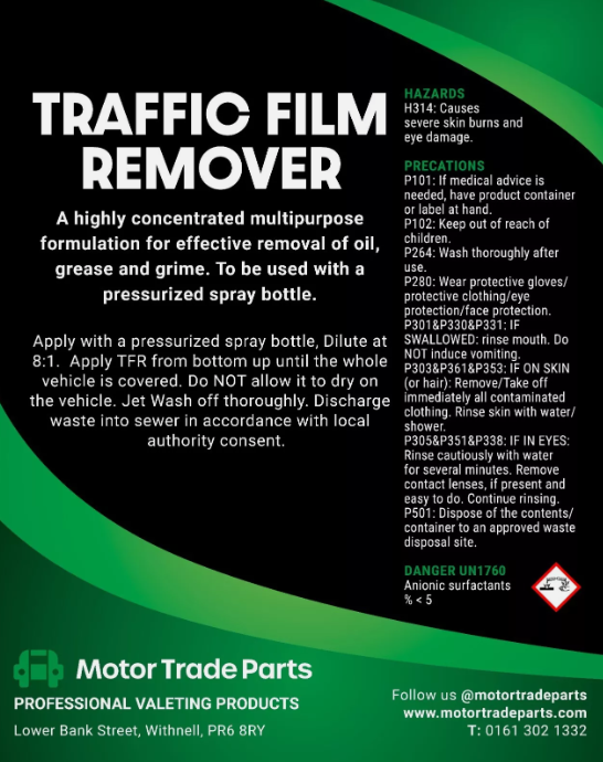 TFR Traffic Film Remover 25 L Truck Wash Remover Engine Degreaser Strong Car Van