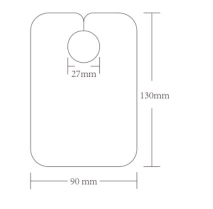 Numbered Mirror Hangers Dimensions