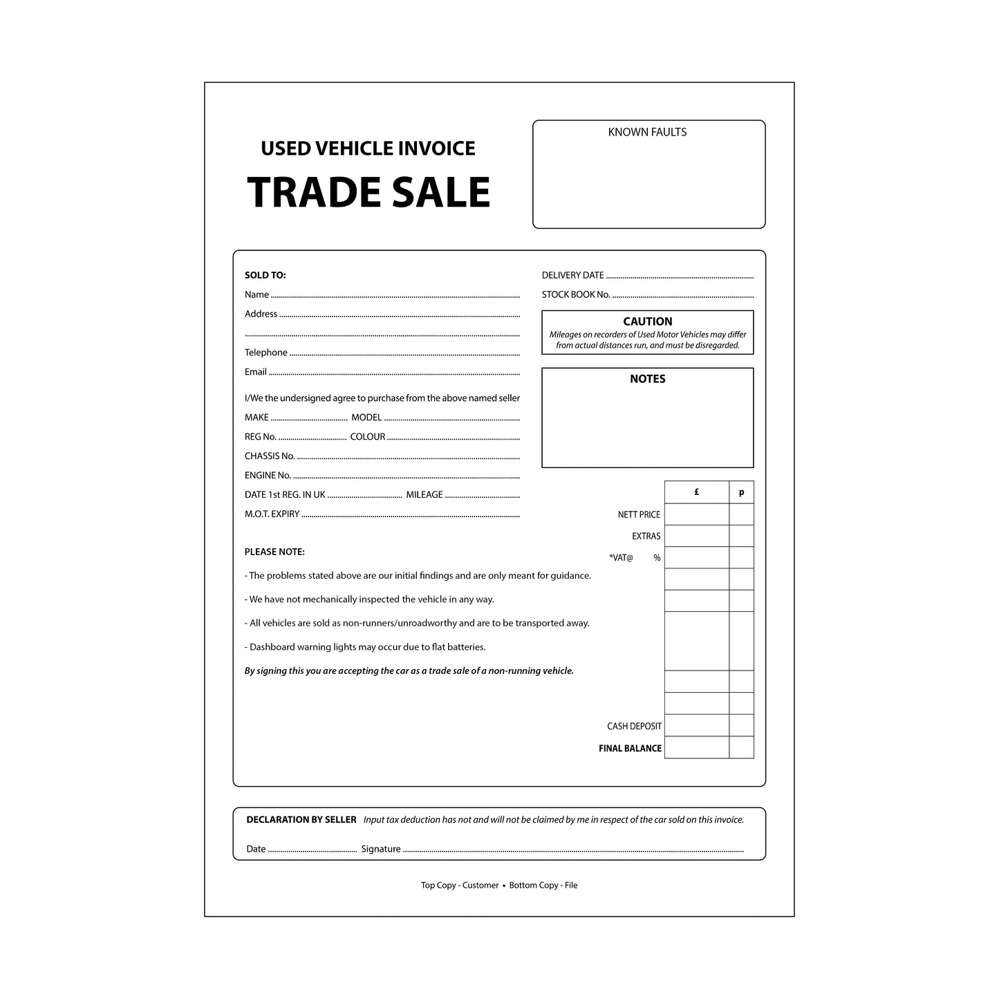 Trade Invoice Pad