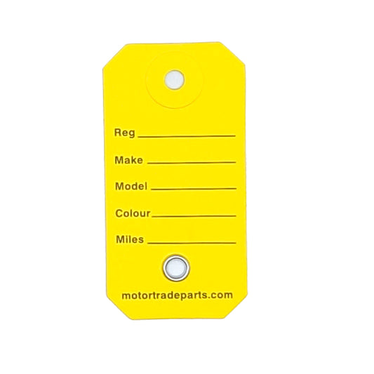Paper Reinforced Car Key Tag in Yellow