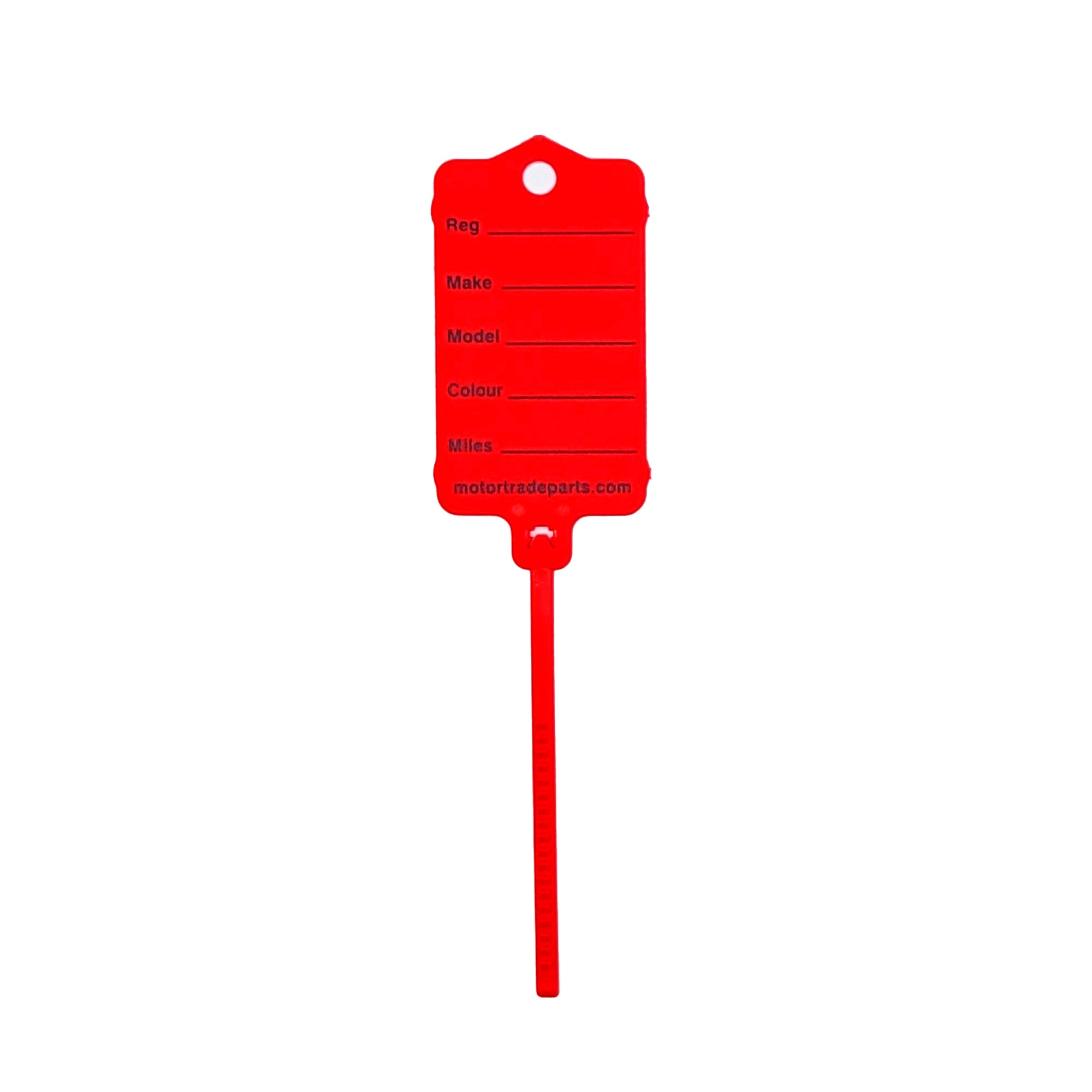 Red Car Key Tags - Self-Locking for Motor Trade Professionals