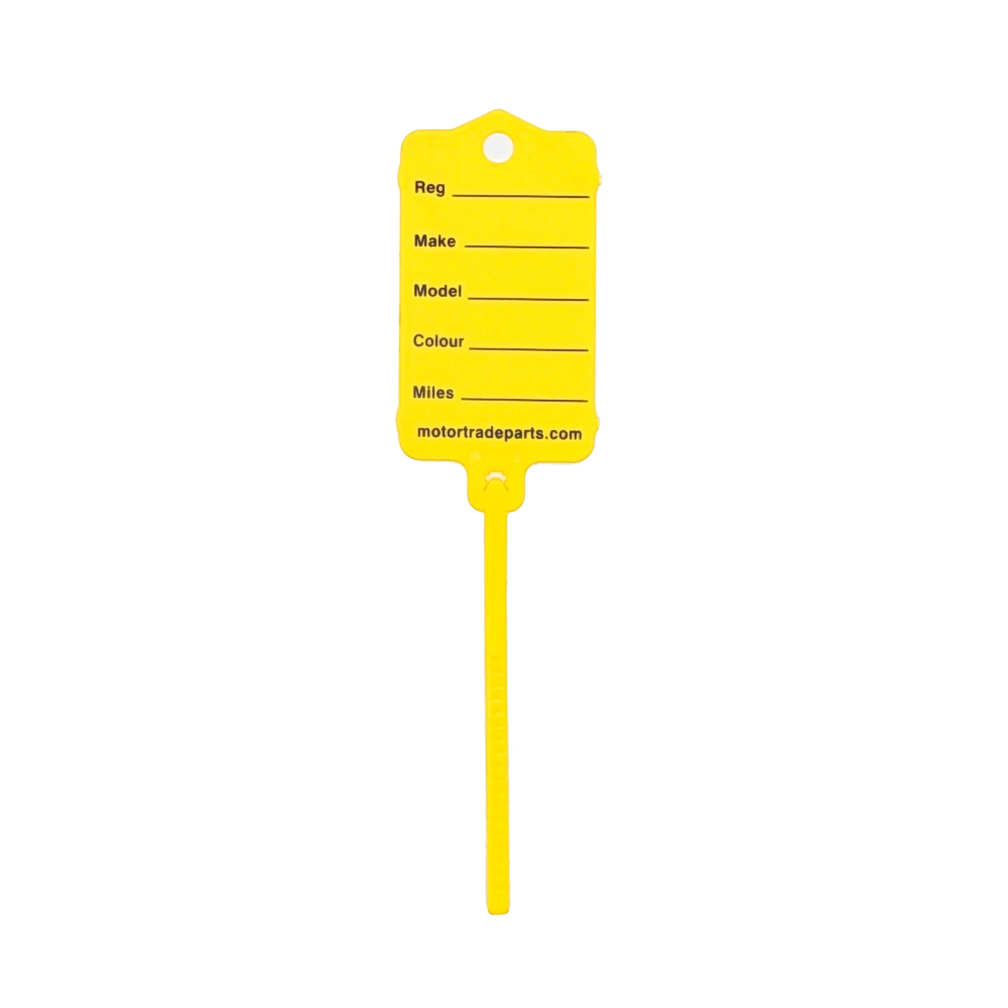Yellow Car Key Tags - Self-Locking for Motor Trade Professionals