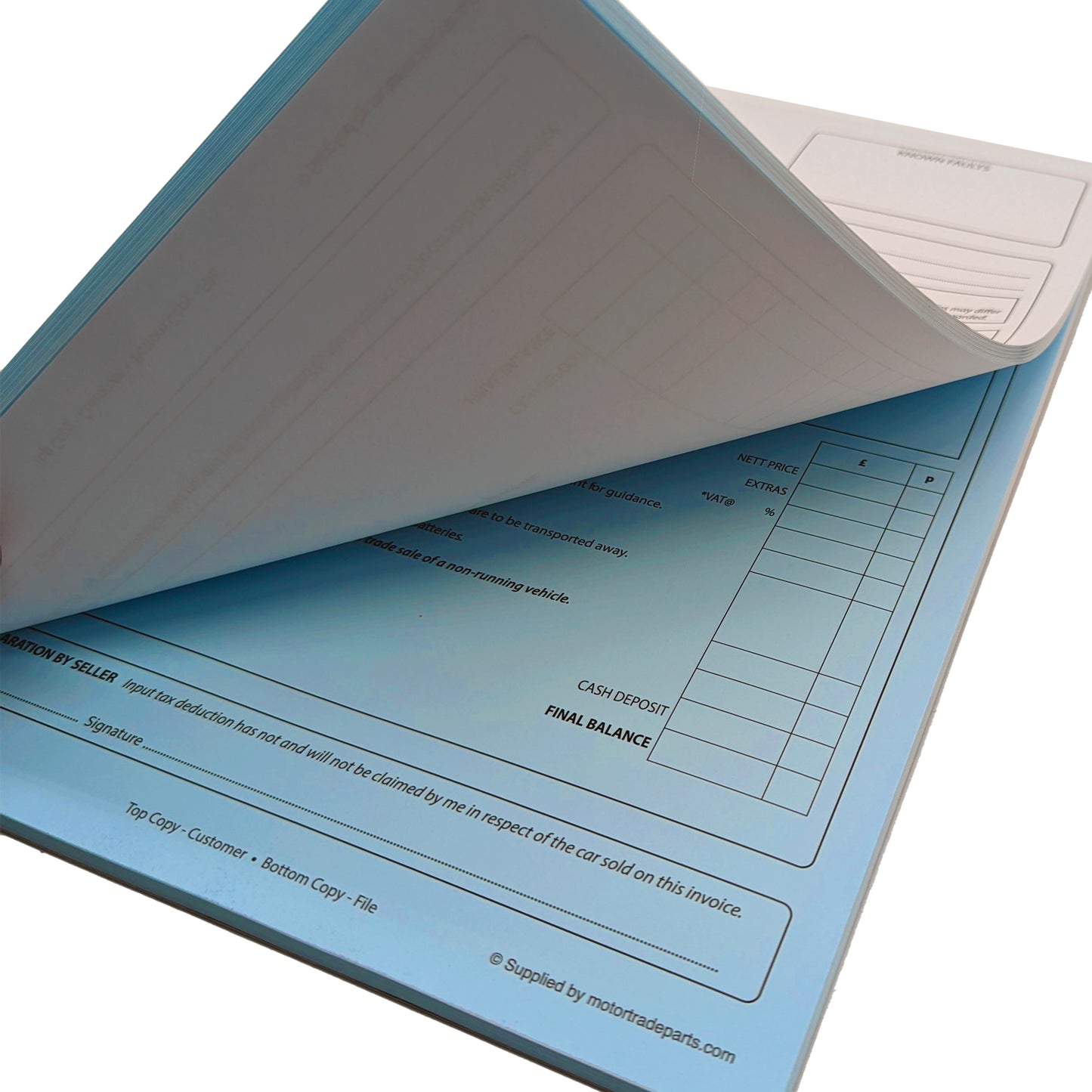 Trade Invoice Pad - Blue Sheet