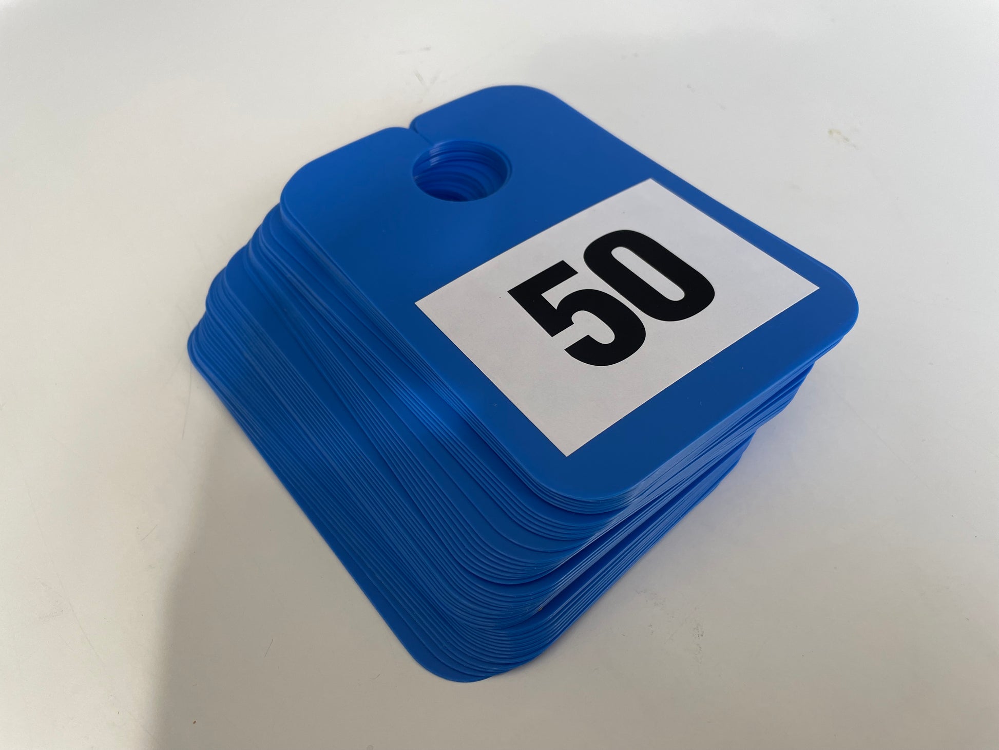 Numbered Mirror Hangers pack of numbers 1 -50 in blue