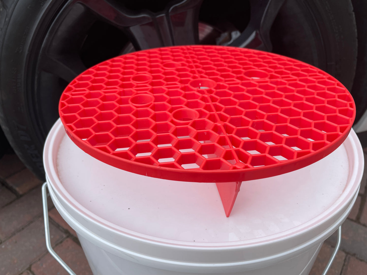 car wash bucket and red grit guard