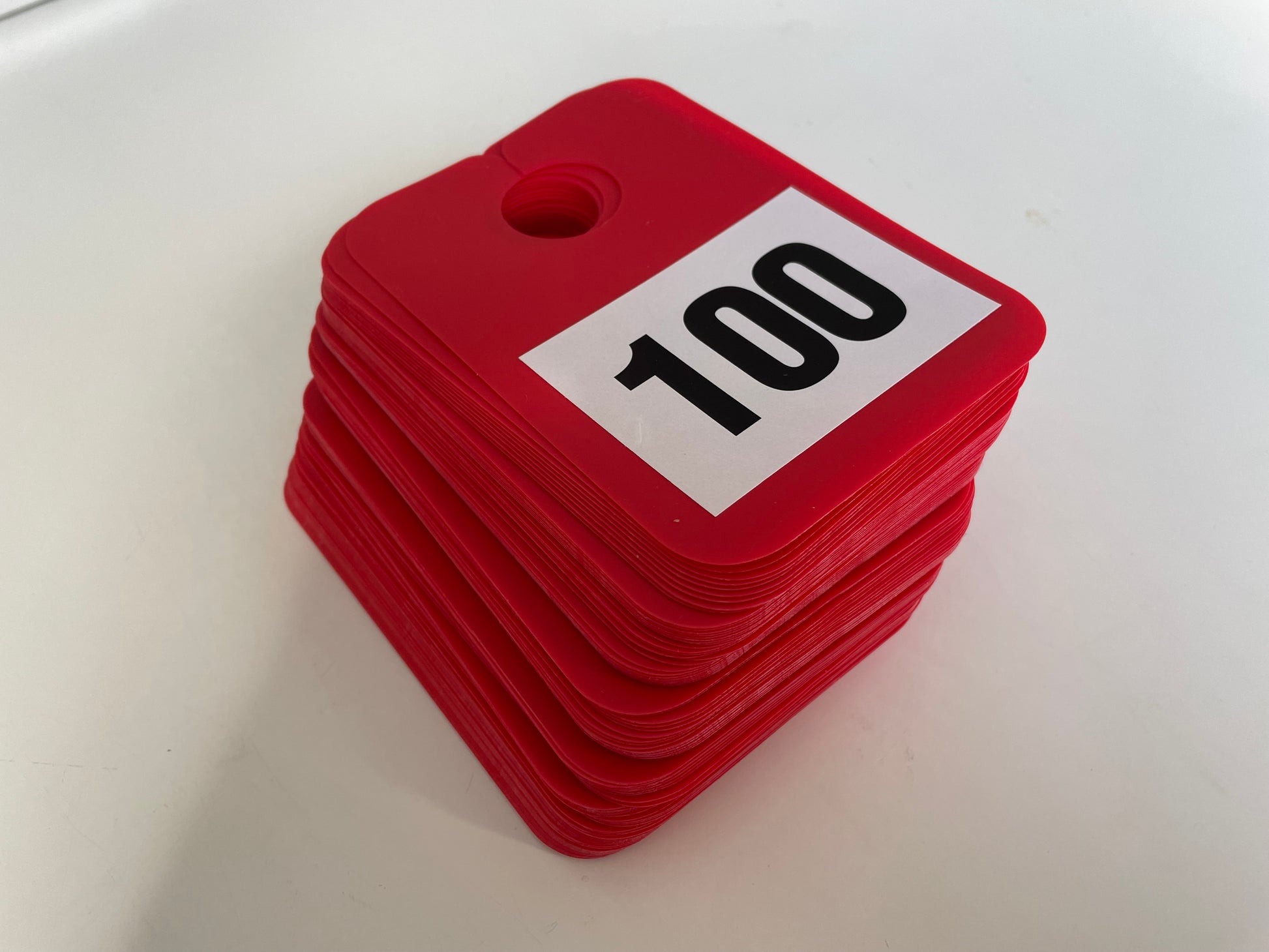 Numbered Mirror Hangers Red Numbers 1 - 100