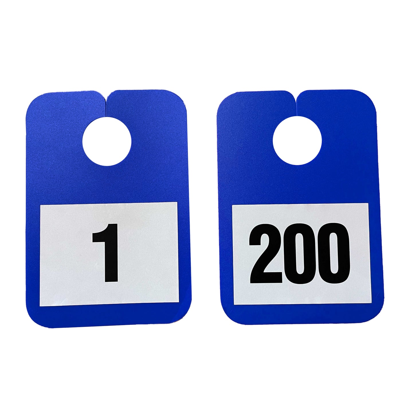 Numbered Mirror Hangers pack of numbers 1 -200 in blue